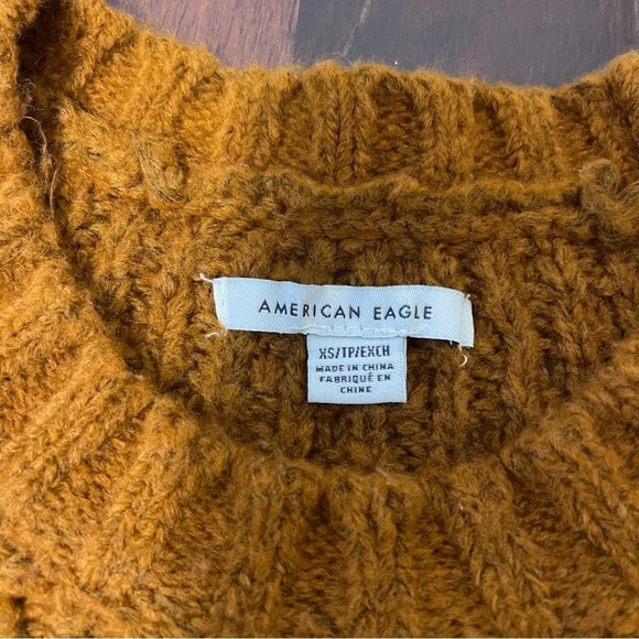 American Eagle Oversize Striped Sweater Women’s XS Acrylic Fuzzy Cozy - Picture 5 of 9